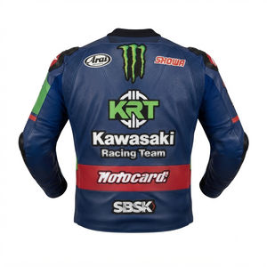Men’s Rawasaki Cowhide Leather <b>Racing</b> <b>Jacket</b>/Chaqueta MotoCP Style CE Level 2 Armor Motorcycle Track Riding Protective Gear CE - Product Image 2