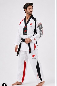 Uniforme de taekwondo avancé avec coutures renforcées, coupe confortable et résistance fiable pour les artistes martiaux compétitifs - Product Image 1