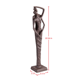 Sculpture abstraite artisanale de couple, figurine homme-femme enlacés, statue d'amour moderne en métal, décoration romantique pour amoureux, décoration de table - Product Image 2