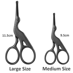 Tijeras Profesionales Negras de 115 mm para Recortar el Vello de la Nariz, Tijeras de Acero Inoxidable para Cortar el Vello Facial, Herramienta de Aseo para Salón, Puntas Redondeadas - Product Image 3