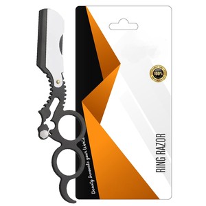 Navaja de Afeitar Profesional de Doble Anillo, Recta, Manual, de Acero Inoxidable (Blanco y Negro) para Uso en Barberías - Product Image 4