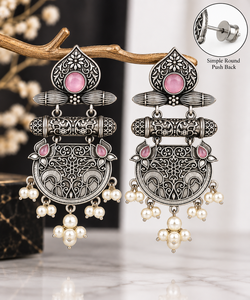Boucles d'oreilles pendantes en laiton plaqué argent antique, style bohème, avec perles d'imitation taille brillante, pour femmes, vente en gros, pour mariage - Product Image 6