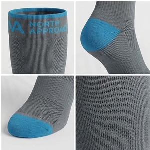 North Approach <b>Knee</b> <b>High</b> Running <b>Socks</b> Gray Blue Breathable Knitted for Adults Summer Sport Use - Product Image 4