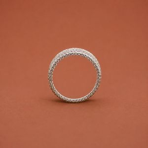 Round Moissanite Diamond 925 <b>Silver</b> Half Eternity Band <b>Ring</b> For <b>Men</b> For Gift Anniversary - Product Image 3