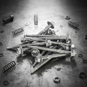 สกรูเจาะยึดตัวเอง หัวแหวน ชุบสังกะสี เหล็กกล้าคาร์บอน เกลียวละเอียดแบบยาวเต็มตัว มาตรฐานเมตริก/นิ้ว  คลาส 8 - Product Image 1