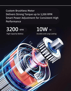 Mini pistolet de massage à main Deep Tissue 4 vitesses Masseur corporel à main sans fil avec 4 têtes - Product Image 6