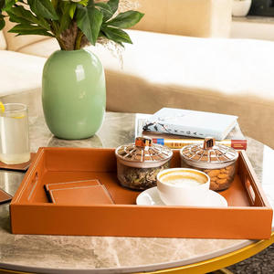 Serving <b>Tray</b> Handmade MDF Decorative <b>Tray</b> <b>with</b> Cutout <b>Handles</b> For Serving <b>Tea</b> Coffee Snacks Multipurpose for Table & Home Decor - Product Image 2