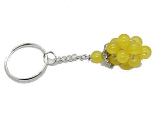 พวงกุญแจคริสตัลคุณภาพสูง หินอะเวนเจอรีนสีเหลืองรูปองุ่น ลูกปัดธรรมชาติจากจีน ของขวัญสำหรับผู้หญิง - Product Image 5