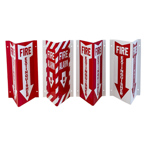 Señal de Advertencia de Extintor de Incendios de PVC de 3 Lados para Montar en Esquina - Product Image 1