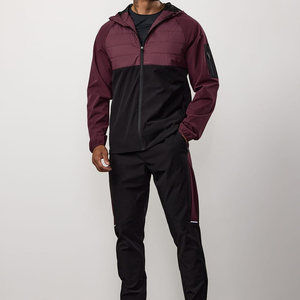 Veste zippée et pantalon en polyester, style streetwear, taille élastique, bandes réfléchissantes, nouveau design coupe-vent - Product Image 1
