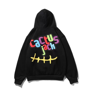 Sudadera con Capucha Extra Grande para Hombre Cactus Jack, Color Negro Marrón Sólido, Estilo Urbano, Tejido de Nailon/Cachemira, Transpirable, de Secado Rápido, con Bolsillo, para Invierno, Corte Regular - Product Image 3