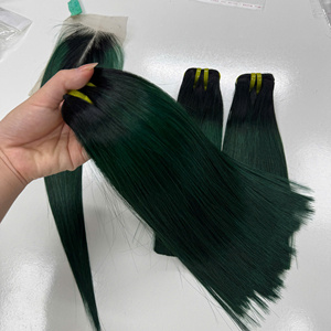 Ombre Color verde vietnamita humano Color natural precio de fábrica extensiones de cabello hueso cabello liso - Product Image 1
