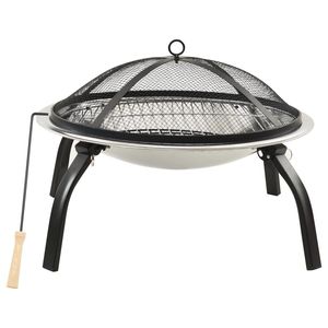 Brasero et barbecue D0100HHRX3J en acier inoxydable 22 x 22 x 19,3, portable pour l'extérieur, à bois, avec pique-foyer - Product Image 3