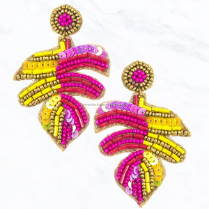 Pendientes de Aro con Cuentas Hechos a Mano, Ligeros, Deportivos, Modernos, Joyería de Moda para Mujer, Venta al Por Mayor para Fiestas - Product Image 4