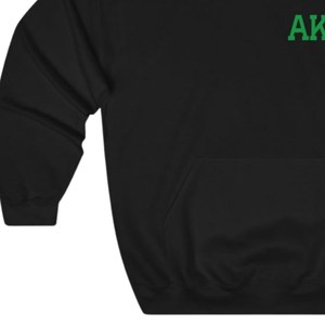 Sweat-shirt à capuche AKA Crest World Famous, noir et vert, broderie, pull à capuche, vêtements personnalisés avec lettres grecques - Product Image 3