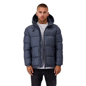 High Quality Men's Colorful Reflective Quilted Bomber <b>Jacket</b> Winter Warm Hooded Stand Windproof Eco-Friendly Wool-Lined - Product Image 1