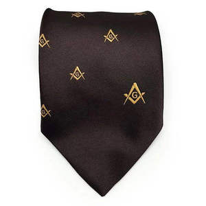 Cravate en soie sublimée de haute qualité pour Maître Maçon, Régalia Maçonnique, Cravates en satin sublimées sur mesure pour Maçons MM - Product Image 1