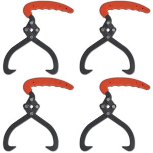 Set di 4 Pinze per Legna con Manico in PVC per Caminetti e Accessori - Product Image 1