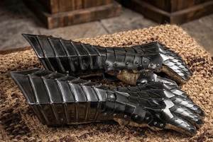 Guantes de Caballero Medieval de Acero, Recubiertos de Níquel Negro, Armadura para Brazos, Estilo Antiguo, Técnica de Fundición, Guantes de Protección - Product Image 5