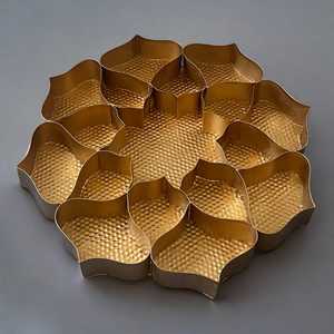 Irregular Shape Metal <b>Decorative</b> <b>Plate</b> Set Handmade Polished Modern Design for Party Dishes - Product Image 1