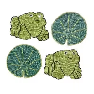 Luxury Handmade <b>Beaded</b> Cup <b>Coasters</b> Heat Resistant for Cocktail Parties Artistic Design in India - Product Image 2