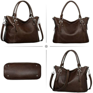 Leather <b>Handbag</b> Regular Shape <b>Soft</b> Canvas Luxury Fashion Waterproof Eco-Friendly Minimal Hardware Adjustable Strap Crossbody - Product Image 2