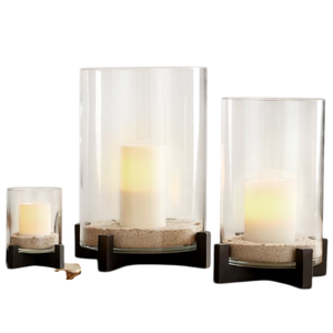 <b>Brass</b> <b>Lantern</b> With Clear Glass Cylinder And Gold Handle For Home Decoration Hurricane Candle Holder On Sale - Product Image 6