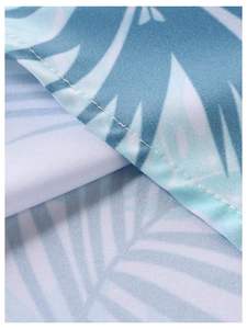 Conjunto de dos piezas con estampado de hojas para hombre, camisa de manga corta con botones y pantalones cortos con cintura elástica, conjunto ligero e informal para la playa - Product Image 4