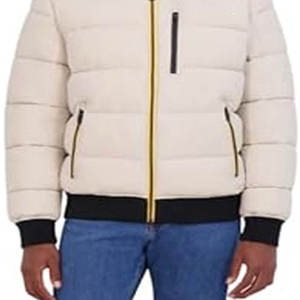 Men's Solid for Coated ODM Hooded Puffer <b>Jacket</b> Zipper Closure Windproof Casual Autumn Wear Polyester Wadding Filling Regular - Product Image 3