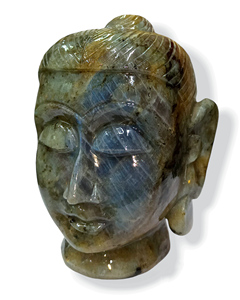 Éxito de Ventas, Regalo Único, Cabeza de Buda de Labradorita, Ídolo de Piedra Semipreciosa Natural, Tallado, Feng Shui, Decoración Religiosa para el Hogar - Product Image 6