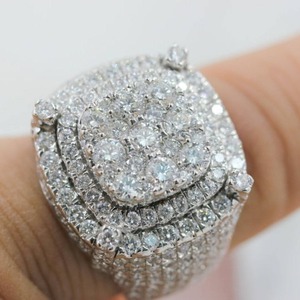 เครื่องประดับเพชรโมอิสซาไนต์ VVS แบบ Iced Out เงินแท้ 925 น้ำหนักตามสั่ง แหวนเพชร VVS สไตล์ฮิปฮอป คุณภาพเยี่ยม ราคาดีที่สุด - Product Image 2