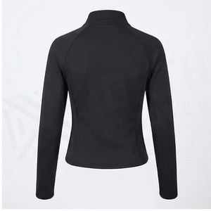 Ensemble de yoga 2 pièces North Approach, fermeture éclair intégrale sur le devant, noir uni, tissu respirant, vêtements de sport pour femmes - Product Image 2