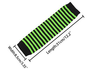 Manchons de cyclisme rayés vert-noir unisexe pour adulte, séchage rapide, 31 cm de long, en Spandex et Polyester imprimé - Product Image 1