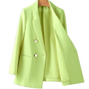 Compre una Nueva Chaqueta Blazer Larga de Terciopelo para Mujer, con Botones, Talla Grande, a la Moda - Product Image 1
