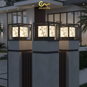 Decorative Outdoor Pillar <b>Light</b> Inox Material 3500K Warm White AC 220V for Villa Garden Hotel Resort <b>Post</b> 12'' - Product Image 4