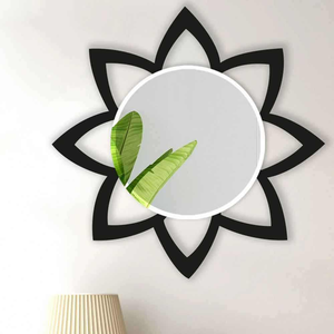 Espejo de Pared de Metal Hecho a Mano con Diseño Floral Moderno, Espejos de Barbería de Alta Calidad para Bodas, Mejor Precio en India - Product Image 1
