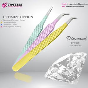 Meilleure vente pince à épiler japonaise d'extension de cils en acier inoxydable pointe pointue gamme complète marque privée faux cils beauté en stock - Product Image 5