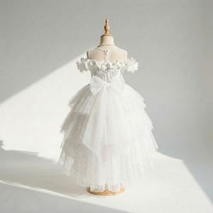 Vestido de tul con flores 3D y hombros descubiertos para niña, ideal para bodas, fiestas, cumpleaños, desfiles y eventos formales. Venta al por mayor. - Product Image 2