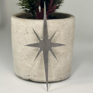 Décoration murale moderne en métal en forme d'étoile, or et argent, accent décoratif suspendu pour la maison, l'hôtel, l'intérieur de luxe - Product Image 2