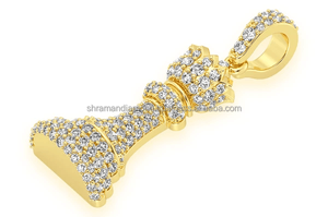 Trendy Design Iced out 10K <b>Solid</b> <b>Gold</b> Custom Medallion King Chess Piece VVS Moissanite Diamond Necklace <b>Pendant</b> Gift for Players - Product Image 2