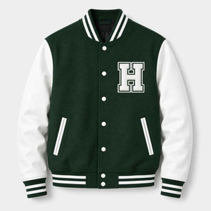 Chaqueta Varsity Personalizada para Hombre con Cierre de Botones a Presión para Minoristas de Moda, Colecciones de Ropa Casual y Uso Diario - Product Image 1