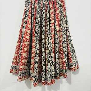 Falda con estampado de bloques, falda de algodón hecha a mano, falda tradicional con estampado de bloques, falda estampada de verano para mujer, regalo para ella - Product Image 5