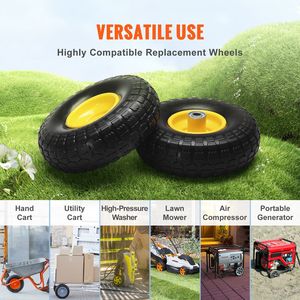 Set di 2 Ruote in PU Solido Antiforatura da 10 Pollici, Pneumatici Tubeless per Trattori Agricoli, Carico Dinamico 400 Libbre, 450 Libbre - Product Image 6