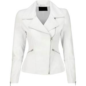 Nuevas Chaquetas Blancas para Mujer con Logotipo Personalizado RTS, Chaqueta Vintage de Invierno, Chaqueta Clásica de Cuero Genuino, Chaqueta Bomber, Ropa Urbana - Product Image 1