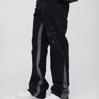 Großhandel Maßgeschneiderte Bestickte Stonewashed Hip-Hop Distressed Denim Jeans Streetwear Geringe Mindestbestellmenge Fabrikpreis 100% Baumwolle Hochwertig