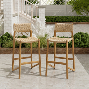Modern Heavy Duty Teak Wood Waterproof High Counter Bar <b>Stools</b> Commercial Outdoor <b>Dining</b> Living Room Patio Garden Furniture - Product Image 1
