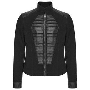 Three-Dimensional Men Black <b>Gothic</b> Punk Style Coffin Pattern Short Slim Fit Fashion <b>Jacket</b> Top Sell - Product Image 1