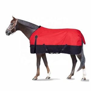 Couvertures pour chevaux de haute qualité en gros, légères, imperméables, couvertures d'extérieur pour chevaux, couvertures d'équitation rouge et noir - Product Image 1