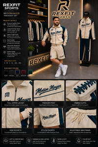 REXFIT SPORTS 2026 Ensemble de survêtement pour homme Motion Mayor, veste zippée intégrale et short, vêtements de sport personnalisés, ensemble deux pièces assorti - Product Image 2