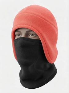 Bonnet d'hiver doux en polaire avec protège-oreilles et couvre-visage étendu, chaud et confortable, idéal pour les activités extérieures par temps froid - Product Image 4
